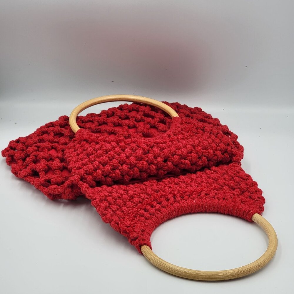 Crochet Tote handbag purse, boho granny core knitted purse. By Top Shop